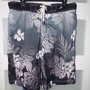Speedo Hawaiian Printed Beachwear Swim Trunks Size L Men's